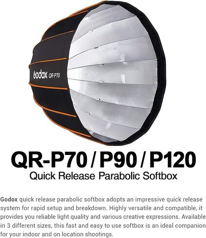 Godox QR-P120 47 بوصة/120 سم صندوق بوينز ماونت سوفت بوكس ​​مع ناشر أمامي وداخلي، شبكة قماش، لـ Godox SL60W SL60IID SL60IIBi SL150WII VL150 VL300 in Saudi Arabia