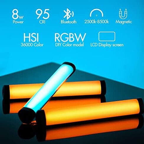 مصباح أنبوبي AMBITFUL A2 RGB، CRI 95+ TLCI 97 +، درجة حرارة اللون 2500K ~ 8500K، سطوع 100% (760LUX)، تطبيق مدمج، وظيفة مغناطيسية RGB LED عصا ضوء... in Saudi Arabia