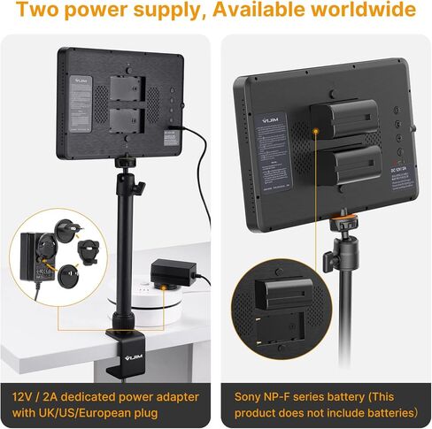 جوسمو مصباح اضاءة LED احترافي K22 بقدرة 24 واط مع جهاز تحكم عن بعد للفيديو والمؤتمرات في المنزل والمكتب، CRI95+ 2500K-9000K سطوع قابل للتعديل، يدعم استخدام بطارية NP-F in Kuwait