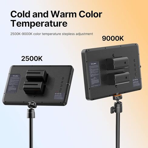 جوسمو مصباح اضاءة LED احترافي K22 بقدرة 24 واط مع جهاز تحكم عن بعد للفيديو والمؤتمرات في المنزل والمكتب، CRI95+ 2500K-9000K سطوع قابل للتعديل، يدعم استخدام بطارية NP-F in Kuwait