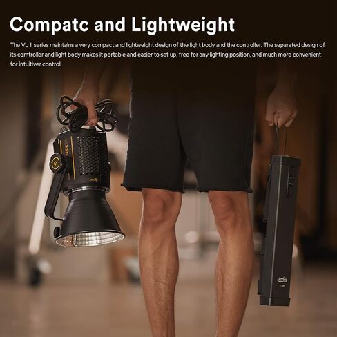 Godox VL300 II LED Video Light, 320W 5600K Daylight-Balanced Bowens Mount Continuous Video Light,CRI 96 TLCI 96 0-100% Dimming,16 Groups 32 Channels,2.4GHz Wireless Bluetooth Control(VL300 Upgraded) in Saudi Arabia