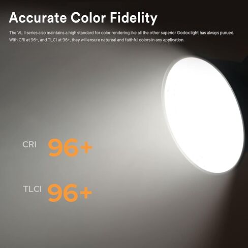 Godox VL300 II LED Video Light, 320W 5600K Daylight-Balanced Bowens Mount Continuous Video Light,CRI 96 TLCI 96 0-100% Dimming,16 Groups 32 Channels,2.4GHz Wireless Bluetooth Control(VL300 Upgraded) in Saudi Arabia