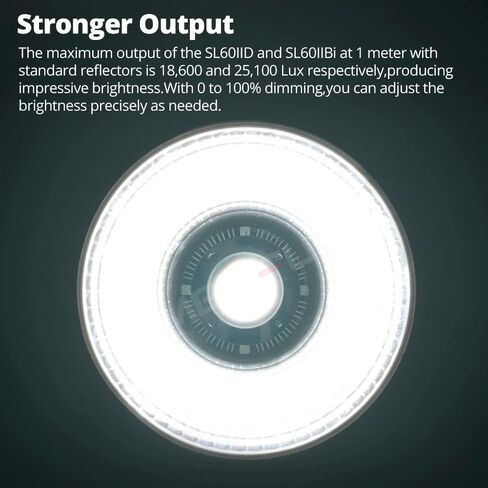 غودوكس مصباح فيديو SL60II-Bi SL-60W CRI 96+ مطور TLCI 97+، ضوء فيديو LED ثنائي اللون ضوء نهاري مستمر 2800-6500 كلفن بحد اقصى 75 واط بوينز ماونت مع تحكم عن طريق التطبيق الجديد مع 11-FX + جهاز تحكم عن in Kuwait