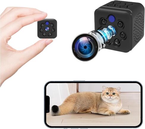 كاميرا تجسس مخفية من lopofly بدقة 1080 بكسل عالية الدقة واي فاي كاميرا صغيرة لاسلكية، كاميرا مربية صغيرة مع رؤية ليلية زاوية واسعة 120 درجة، كاميرا للكلاب الأليفة في الأماكن المغلقة والخارجية، كاميرا مراقبة أمنية in Kuwait