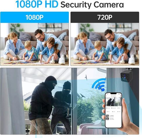 كاميرا تجسس مخفية من lopofly بدقة 1080 بكسل عالية الدقة واي فاي كاميرا صغيرة لاسلكية، كاميرا مربية صغيرة مع رؤية ليلية زاوية واسعة 120 درجة، كاميرا للكلاب الأليفة في الأماكن المغلقة والخارجية، كاميرا مراقبة أمنية in Kuwait