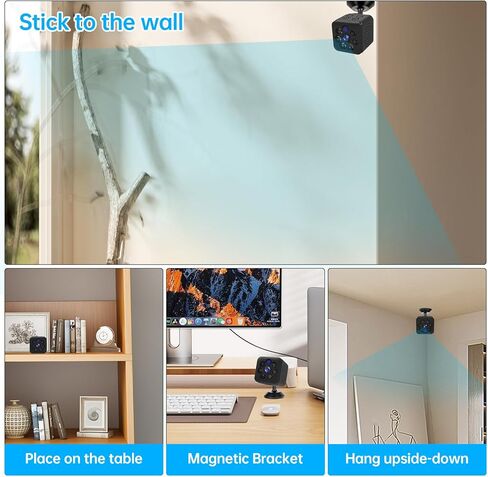 كاميرا تجسس مخفية من lopofly بدقة 1080 بكسل عالية الدقة واي فاي كاميرا صغيرة لاسلكية، كاميرا مربية صغيرة مع رؤية ليلية زاوية واسعة 120 درجة، كاميرا للكلاب الأليفة في الأماكن المغلقة والخارجية، كاميرا مراقبة أمنية in Kuwait