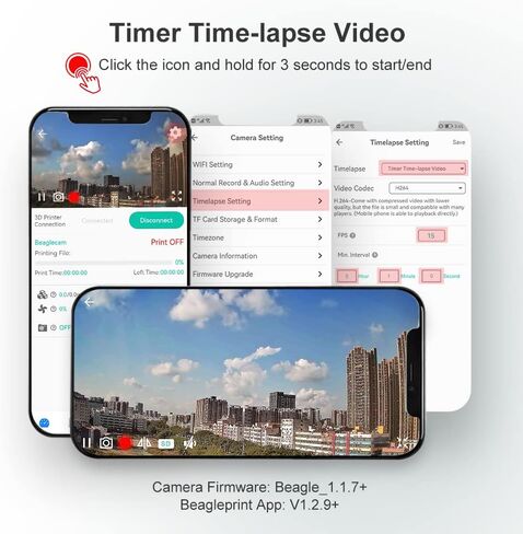 كاميرا Mintion Beagle للطابعة ثلاثية الأبعاد، وكاميرا Beagle مع مراقبة عن بعد، واتصال WiFi وبطاقة Micro SD 32G، التوصيل والتشغيل، ودعم الكمبيوتر/التطبيق، وإنشاء فيديو بفاصل زمني تلقائيًا in Kuwait