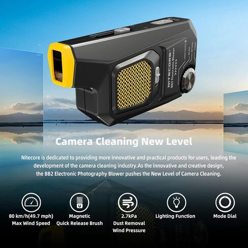 Nitecore Blowerbaby Kit Electronic Cleaning Air Blower, 2.7kPa Dust Removal Wind Pressure, 80km/h Max Wind Speed, with Cleaning Pen,Lighting Function, for Camera and Lens in Saudi Arabia