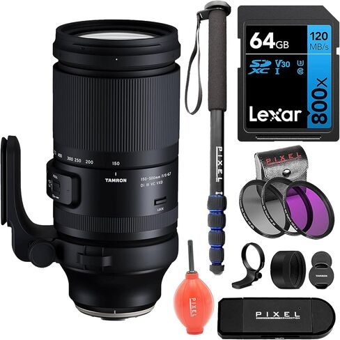 Tamron 150-500mm f/5-6.7 Di III VXD Lens for FUJIFILM X with Advanced Accessory and Travel Bundle | Manufacturer 6 Year USA Warranty | AFA057F-700 | Tamron 150-500mm FUJIFILM X in Saudi Arabia