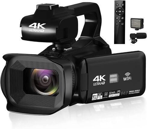 كاميرا فيديو FaYkes، كاميرا فيديو UHD 4K 64 ميجابكسل مع وظيفة التركيز، شاشة لمس 4.0 بوصة، كاميرا فيديو 4K تكبير 18X، كاميرا فيديو 4K مع WiFi، وظيفة HDMI وكاميرا يوتيوب in Saudi Arabia
