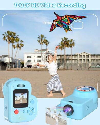 Kids Camera Projector, Kids Projector with Camera, Digital Camera for Kids Projection, Storybook Projector Video Camera Toy for 3-12 Years Old Boys Girls, Christmas Birthday Gift, with 32G SD Card in Kuwait