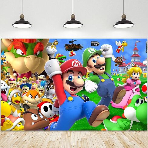 Video Game Backdrop, Video Game Theme Birthday Supplies Decoration, Vinyl Photography Backgrounds for Children Boys Party Supplies - 5x3ft in Kuwait