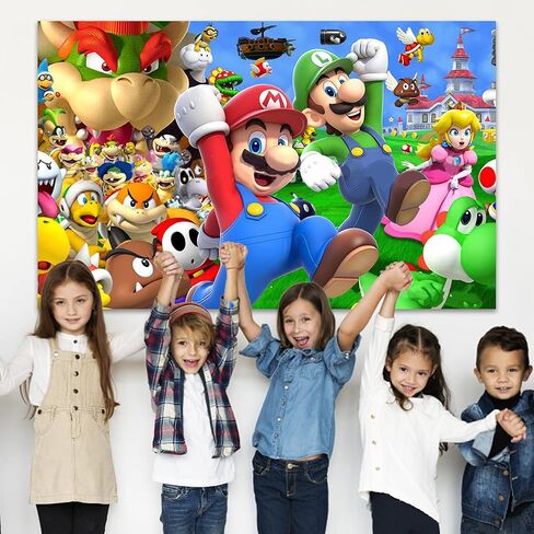 Video Game Backdrop, Video Game Theme Birthday Supplies Decoration, Vinyl Photography Backgrounds for Children Boys Party Supplies - 5x3ft in Kuwait
