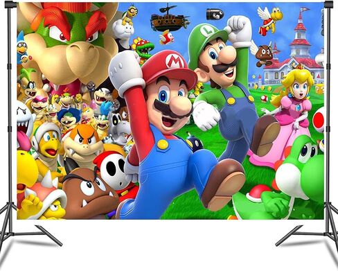 Video Game Backdrop, Video Game Theme Birthday Supplies Decoration, Vinyl Photography Backgrounds for Children Boys Party Supplies - 5x3ft in Kuwait