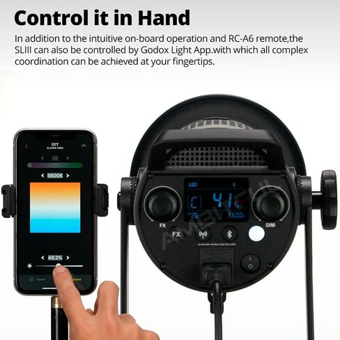 Godox SL200WIII,SL200W III SL-200WIII 215W Bowens Mount CRI 96 TLCI 97 Daylight Balanced Led Video Light,95600lux@1m（Standard Reflective） with 8 Pre-Programmed Lighting Effects Support APP Control in Saudi Arabia