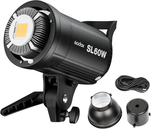 GODOX SL-60W 60W 5600±300K Bowens Mount LED ضوء فيديو مستمر لتسجيل الفيديو وحفلات الزفاف والتصوير في الهواء الطلق in Saudi Arabia