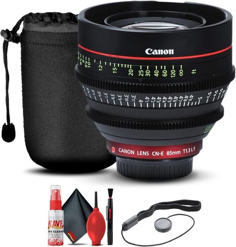 عدسة Canon CN-E مقاس 85 مم T1.3 L F السينمائية (6571B001) + حقيبة عدسة + حافظة للغطاء + طقم تنظيف + المزيد (متجددة) in Saudi Arabia