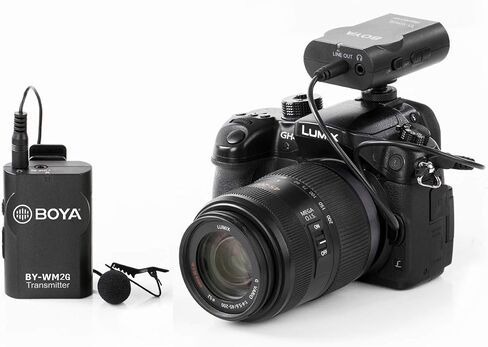 Lavalier Wireless Microphone for Smartphone Camera Vlog, New Version BOYA BY-WM2G Universal Mic with Real-time Monitor for IOS Smartphone Tablet DSLR Sony Camcorder GoPro Audio Recorder PC Audio/Video in Saudi Arabia