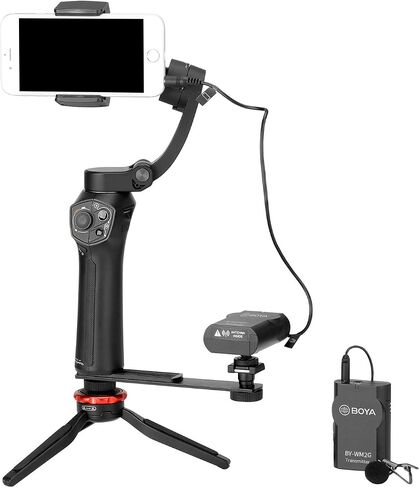 Lavalier Wireless Microphone for Smartphone Camera Vlog, New Version BOYA BY-WM2G Universal Mic with Real-time Monitor for IOS Smartphone Tablet DSLR Sony Camcorder GoPro Audio Recorder PC Audio/Video in Saudi Arabia