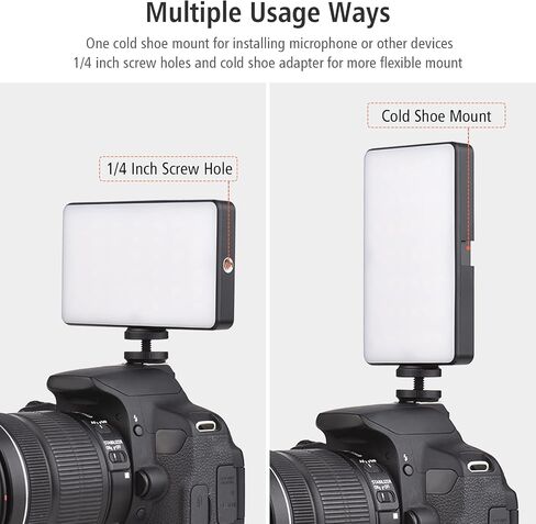 Andoer W140 RGB LED Video Light Kit Pocket Video Conference Lighting CRI95+ 2500K-9000K Dimmable 20 Lighting Effects with Desktop Tripod Ballhead Phone Holder Computer Clip Cold Shoe Adapter in Saudi Arabia