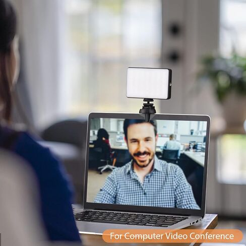 Andoer W140 RGB LED Video Light Kit Pocket Video Conference Lighting CRI95+ 2500K-9000K Dimmable 20 Lighting Effects with Desktop Tripod Ballhead Phone Holder Computer Clip Cold Shoe Adapter in Saudi Arabia