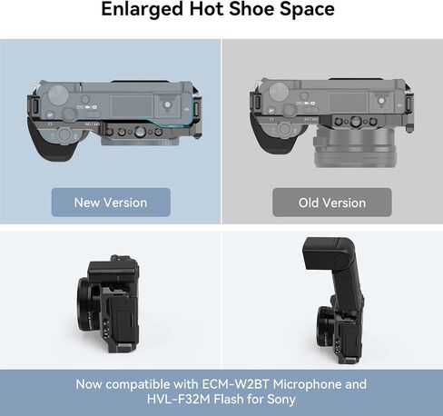 قفص SmallRig ZV-E10 مع مقبض سيليكون ومجموعة فتحات ملولبة مدمجة، مع قفص كاميرا، ومقبض خيط جانبي، ومقبض علوي لنقطة تحديد موقع Arri، وحزام اليد، وحامل شاشة الحذاء البارد in Kuwait