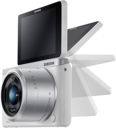 Samsung Electronics NX Mini EV-NXF1ZZB2HUS Wireless Smart 20.5MP Compact System Camera with 2.96-Inch LCD and 9-27mm f3.5-5.6 ED OIS (White) in Saudi Arabia