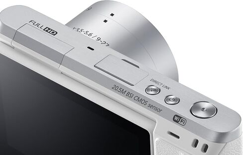 Samsung Electronics NX Mini EV-NXF1ZZB2HUS Wireless Smart 20.5MP Compact System Camera with 2.96-Inch LCD and 9-27mm f3.5-5.6 ED OIS (White) in Saudi Arabia
