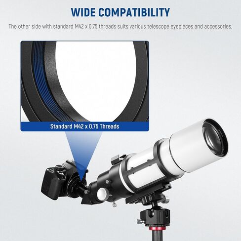 حلقة T من NEEWER مع خيوط M42 متوافقة مع كاميرات Canon EOS والتلسكوبات مقاس 35 مم، حلقة محول العدسة لـ EOS-1V 1N 5D Mark IV 6D Mark II 80D 70D 800D 750D 300 Rebel GII إلخ، LA-02 in Saudi Arabia