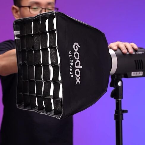 Godox ML-SF3030 Mount Softbox Compatible for AD300Pro AD400Pro ML30Bi ML60Bi LED Video Light for Photography Portrait ML-SF3030 in Saudi Arabia