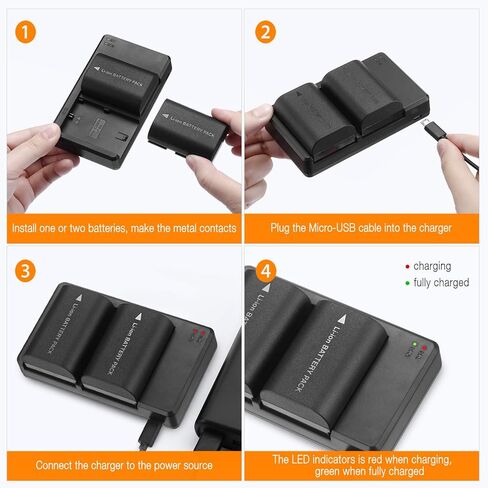 BABAKA LP-E6NH High Capacity Batteries Pack (2950mAh) and Dual Battery Charger for LP-E6NH Battery for 90D, 80D, 70D, 60D, 60Da, 7D, 7D Mark II, 6D, 6D II, 5D IV, R, R5, R6 Cameras in Kuwait