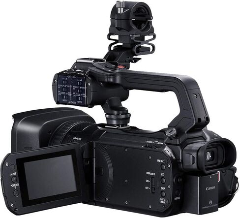 كاميرا الفيديو Canon XA55 Professional UHD 4K (3668C002) مع بطارية إضافية، وحقيبة ناعمة، وبطاقة ذاكرة سعة 64 جيجابايت، وإضاءة LED، وحزمة أساسية إضافية (متجددة) in Kuwait