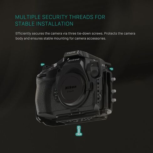 Camera Cage Compatible with Nikon Z8 Lightweight Kit - Black | Mount Accessories | NATO TOP Handle | ARCA Ready | Security Threads | Cable CLAMP| TA-T55-A-B in Saudi Arabia
