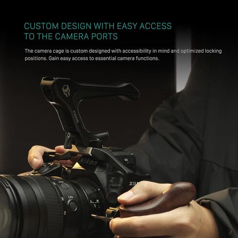 Camera Cage Compatible with Nikon Z8 Lightweight Kit - Black | Mount Accessories | NATO TOP Handle | ARCA Ready | Security Threads | Cable CLAMP| TA-T55-A-B in Saudi Arabia