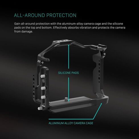 Camera Cage Compatible with Nikon Z8 Lightweight Kit - Black | Mount Accessories | NATO TOP Handle | ARCA Ready | Security Threads | Cable CLAMP| TA-T55-A-B in Saudi Arabia