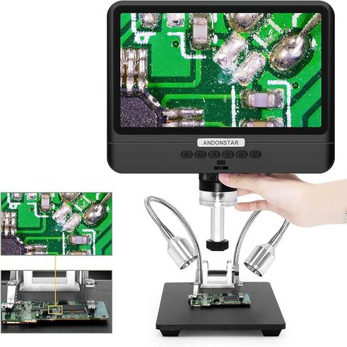 مجهر رقمي AD208 من أندونستار مع شاشة LCD قابلة للتعديل 8.5 بوصة لمجموعة العملات المعدنية، إصلاح PCB ولحام SMT/SMD in Kuwait
