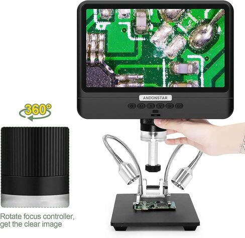 مجهر رقمي AD208 من أندونستار مع شاشة LCD قابلة للتعديل 8.5 بوصة لمجموعة العملات المعدنية، إصلاح PCB ولحام SMT/SMD in Kuwait
