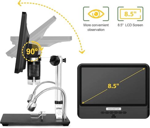 مجهر رقمي AD208 من أندونستار مع شاشة LCD قابلة للتعديل 8.5 بوصة لمجموعة العملات المعدنية، إصلاح PCB ولحام SMT/SMD in Kuwait
