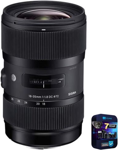 عدسة سيجما 210306 AF 18-35 ملم f/1.8 DC HSM Art لحزمة نيكون SLR مع حزمة حماية محسنة CPS لمدة 7 سنوات in Saudi Arabia