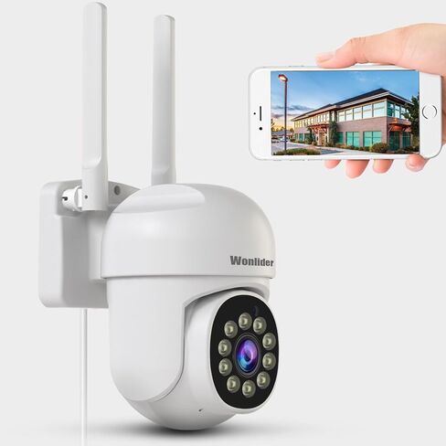 كاميرا مراقبة Wonlider 5G خارجية، كاميرا مراقبة منزلية 3 ميجابكسل واي فاي، نطاق مزدوج 2.4 جيجا/5 جيجا هرتز، إنذار صوتي/ضوء للرؤية الليلية الملونة، كشف الحركة، تتبع تلقائي للتحدث في اتجاهين in Kuwait
