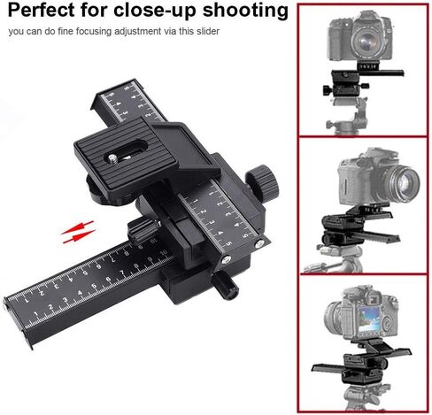 Acouto Macro Focusing Rail,4 Way Macro Focusing Rail Slider with 1/4" Mounting Screw for Close-up Shooting in Saudi Arabia