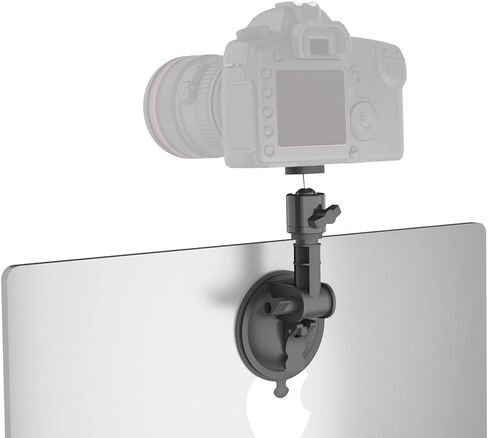 حامل كاميرا شاشة LenTok DSLR مع كوب شفط قوي، حامل شاشة كاميرا ويب للكمبيوتر المحمول، متوافق مع كاميرا Canon Nikon Sony Fuji SLR بدون مرآة للبث المباشر لمؤتمرات الفيديو على YouTube in Kuwait