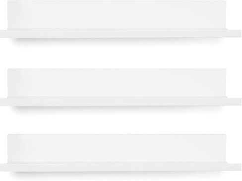 الجلاد PL3K-16-W 16 بوصة. مجموعة من 3 رفوف صور عائمة بدون مسامير، مع مجموعة موصلات (أبيض) in Kuwait