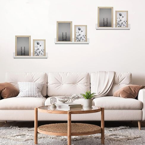 الجلاد PL3K-16-W 16 بوصة. مجموعة من 3 رفوف صور عائمة بدون مسامير، مع مجموعة موصلات (أبيض) in Kuwait