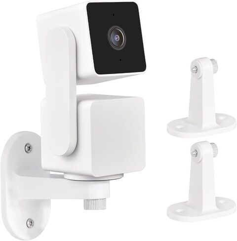 CaGuan 2Pack دعامة تثبيت على الحائط لـ Wyze Cam Pan V3، Wyze Cam Pan V2، دعامة تثبيت لاصقة قابلة للتعديل بزاوية 360 درجة لنظام كاميرا لاسلكية داخلي خارجي من Wyze، سهلة الإعداد في خطوتين فقط in Kuwait