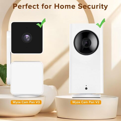 CaGuan 2Pack دعامة تثبيت على الحائط لـ Wyze Cam Pan V3، Wyze Cam Pan V2، دعامة تثبيت لاصقة قابلة للتعديل بزاوية 360 درجة لنظام كاميرا لاسلكية داخلي خارجي من Wyze، سهلة الإعداد في خطوتين فقط in Kuwait
