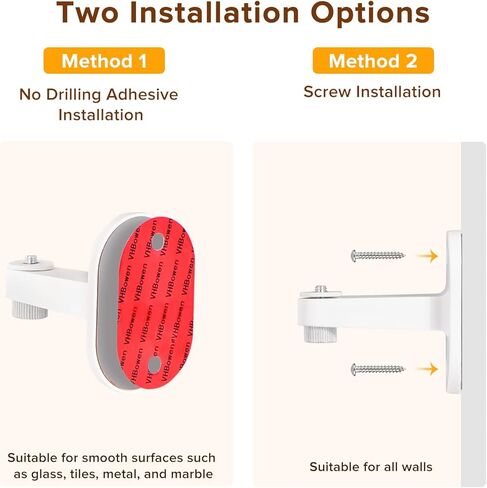 CaGuan 2Pack دعامة تثبيت على الحائط لـ Wyze Cam Pan V3، Wyze Cam Pan V2، دعامة تثبيت لاصقة قابلة للتعديل بزاوية 360 درجة لنظام كاميرا لاسلكية داخلي خارجي من Wyze، سهلة الإعداد في خطوتين فقط in Kuwait