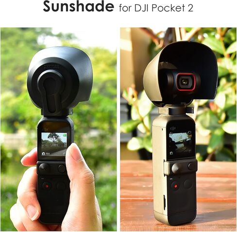 CAPART 3in1 Kit Lens ظلة + غطاء عدسة + حامل محول مع حبل يد لـ DJI Pocket 2، غطاء حماية للعدسة حامل عصا تحكم صغير in Saudi Arabia