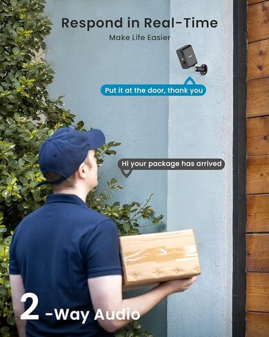 كاميرات مراقبة لاسلكية في الهواء الطلق من ieGeek، كاميرا أمان WiFi تعمل بالبطارية 2K 3MP، عبوتان مع أضواء كاشفة وإنذار صفارات الإنذار، صوت ثنائي الاتجاه، رؤية ليلية ملونة، متوافقة مع Alexa in Kuwait