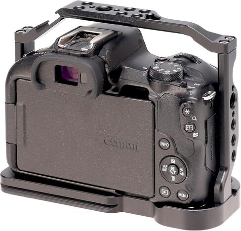 قفص JLWIN r50 لكاميرا Canon R50، لوحة تحرير سريعة لـ Arca-Swiss، فتحات لولبية 1/4 بوصة و3/8 بوصة وحامل حذاء بارد للملحقات in Kuwait